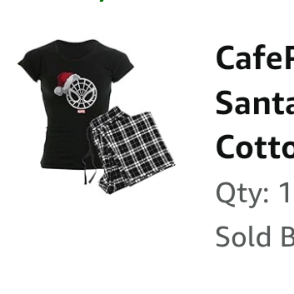 Spiderman Black Christmas Pajama Set